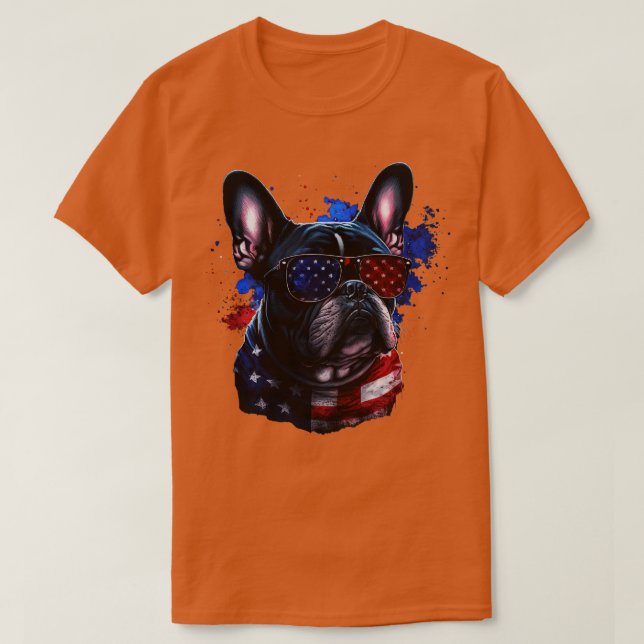 Camiseta Bulldog francés 4 de julio (Diseño del anverso)