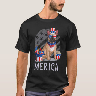 Camiseta Bulldog Francés 4 De Julio Mónica Tío Sam Usa