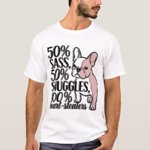 Camiseta Bulldog francés - 50% de pulgas, 50% de pulgas, 10