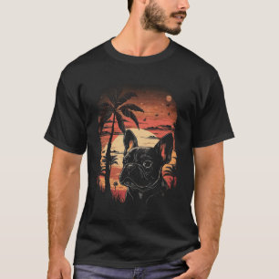 Camiseta Bulldog francés 80 Sunset Vintage Retro Style 7