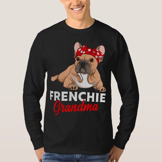 Camiseta Bulldog francés Abuela Frenchie Perro Mujeres (Anverso)
