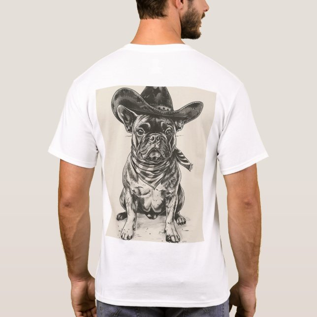 Camiseta Bulldog francés adorable con tinta retro Gorra de  (Reverso)