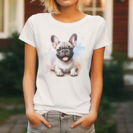 Camiseta Bulldog Francés Adorable en Acuarela