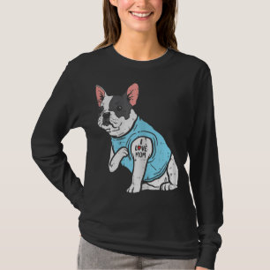Camiseta Bulldog francés ama a mamá Tattoo, dueño de perro 
