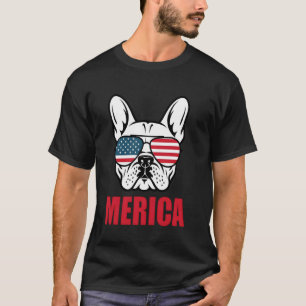 Camiseta Bulldog Francés Americano de Merica Bandera Americ