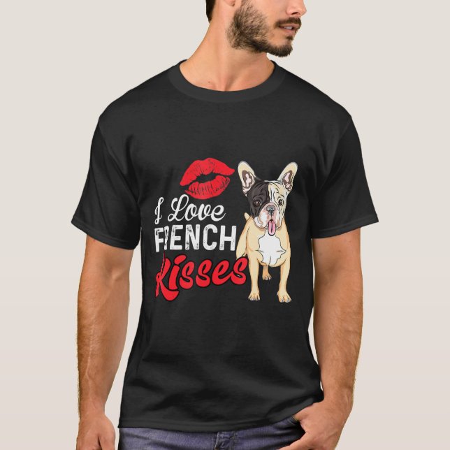 Camiseta Bulldog francés - Amo los besos franceses (Anverso)