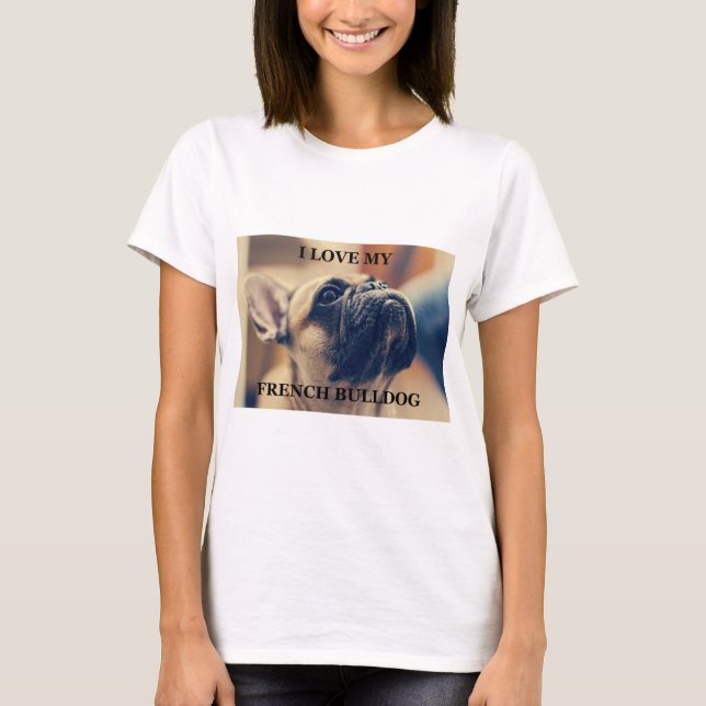 Camiseta bulldog francés amor propio con foto (Anverso)