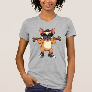 Camiseta Bulldog Francés Antiguo y Genial con Hueso de Dibu