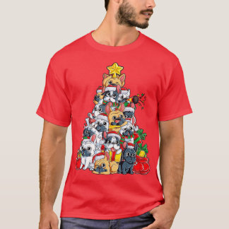 Camiseta Bulldog francés Árbol de Navidad Perro Santa Navid