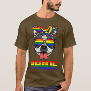 Camiseta Bulldog francés Bandana LGBT Gafas de sol de orgul