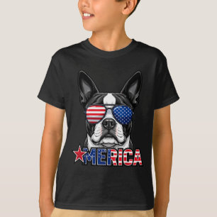Camiseta Bulldog francés bandera americana 4 de julio meric