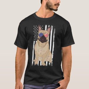 Camiseta Bulldog francés Bandera Americana Bulldog Patriota