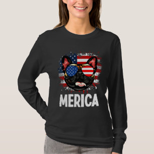 Camiseta Bulldog francés Bandera Merica 66