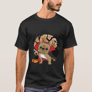 Camiseta Bulldog francés  Bruja de calabaza de Halloween