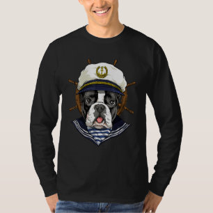 Camiseta Bulldog francés capitán barco marinero Bulldog fra