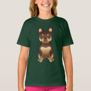Camiseta Bulldog Francés Chocolate y Beige Perro de Dibujos