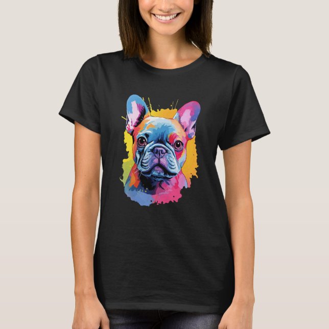 Camiseta Bulldog francés colorido (Anverso)