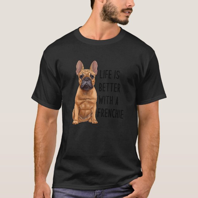 Camiseta Bulldog Francés Con 3 Francés (Anverso)