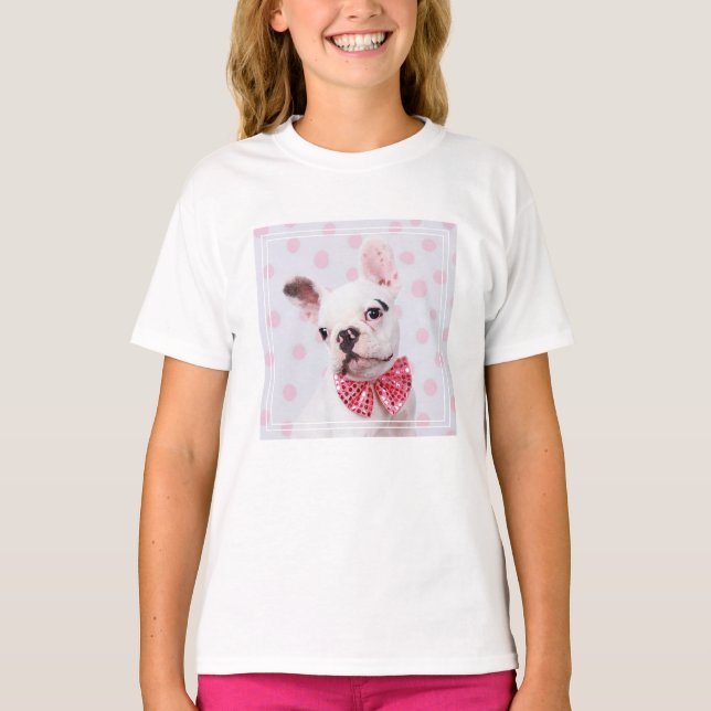 Camiseta Bulldog francés con Bow Tie (Anverso)