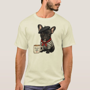 Camiseta Bulldog Francés con café