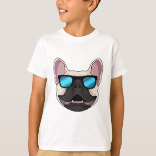 Camiseta Bulldog francés con gafas de sol