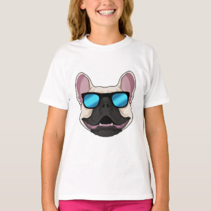 Camiseta Bulldog francés con gafas de sol