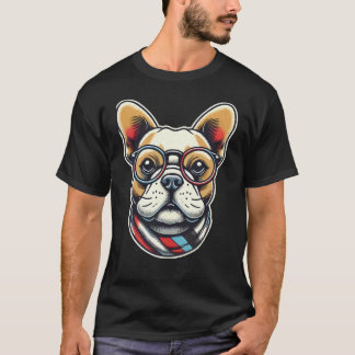 Camiseta Bulldog Francés Con Gafas Frenchie