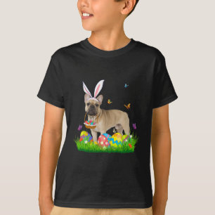 Camiseta Bulldog francés con huevo de caza de la cesta de h