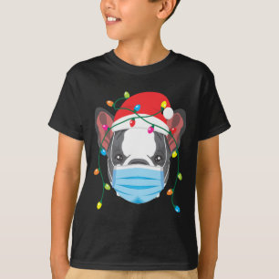 Camiseta Bulldog francés con Navidades mascara Funn de vaca