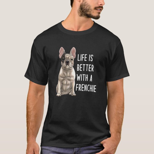 Camiseta Bulldog Francés Con Un Frenchie 1 (Anverso)