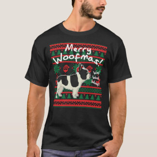 Camiseta Bulldog francés con Woofmas, Navidades feos sudan