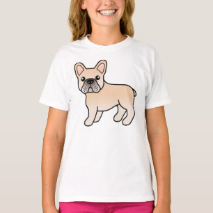 Camiseta Bulldog francés crema adorable perro de caricatura