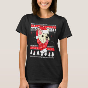 Camiseta Bulldog francés crema Navidades feos navidad