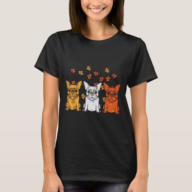 Camiseta Bulldog francés de Acción de Gracias Cae Perro fra (Anverso)
