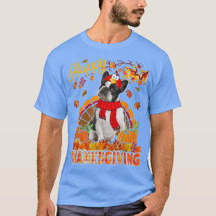 Camiseta Bulldog francés de Acción de Gracias con traje tur