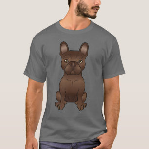Camiseta Bulldog Francés de Chocolate / Perro de Dibujos An