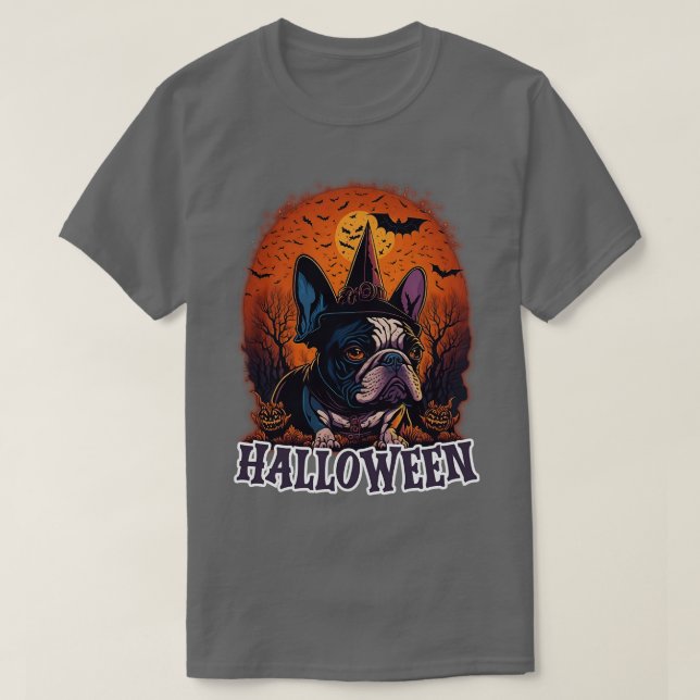 Camiseta bulldog francés de halloween 10 (Diseño del anverso)