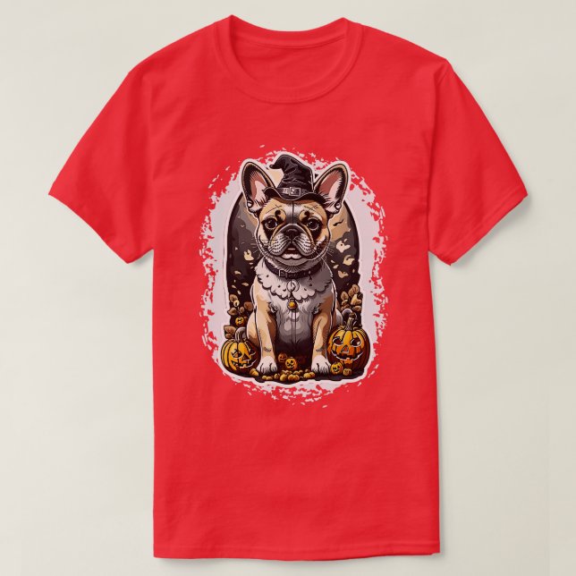 Camiseta bulldog francés de halloween 8 (Diseño del anverso)