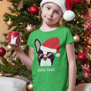 Camiseta Bulldog francés de Navidades de Santa Paws