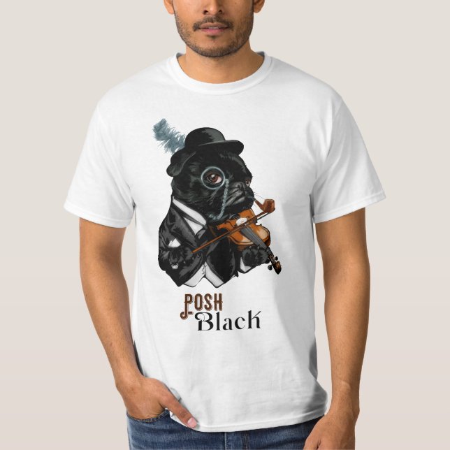 Camiseta Bulldog francés de Posh Black   (Anverso)