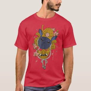 Camiseta Bulldog francés de Samurai florió a guerrero japon
