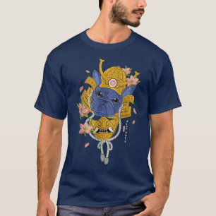 Camiseta Bulldog francés de Samurai florió a guerrero japon