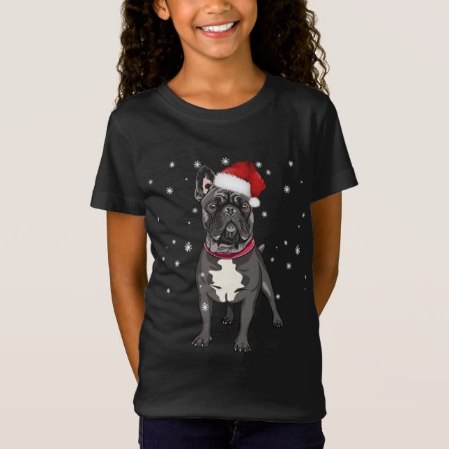 Camiseta Bulldog francés de Santa Navidades (Anverso)