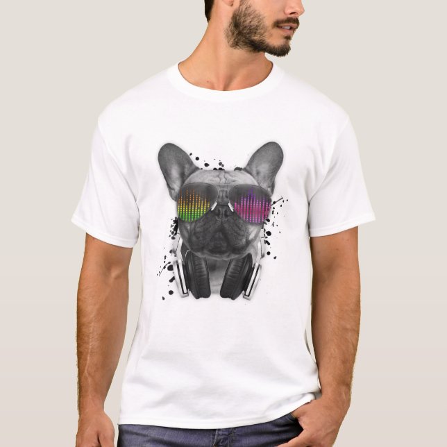 Camiseta Bulldog francés Deejay Guay DJ Dog Lover Frenchie  (Anverso)