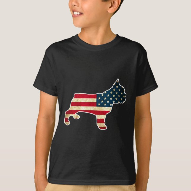 Camiseta Bulldog Francés Del 4 De Julio Perro Bandera Ameri (Anverso)