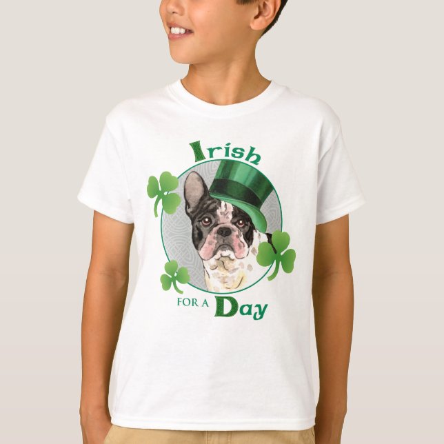 Camiseta Bulldog francés del día de St Patrick (Anverso)