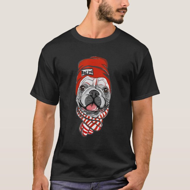 Camiseta Bulldog francés del perro malo (Anverso)