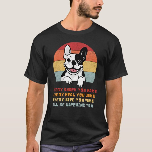 Camiseta Bulldog francés divertido viendo parodia de refrig (Anverso)