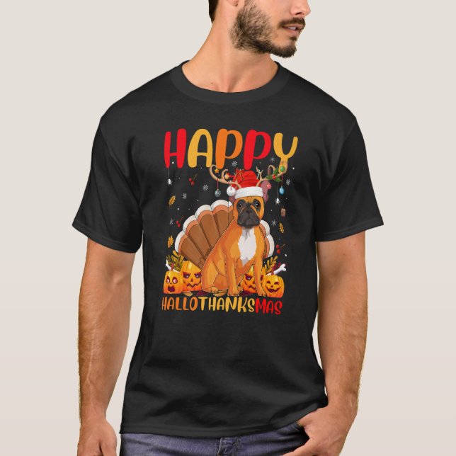 Camiseta Bulldog francés Dog Happy Hellothanksmas (Anverso)