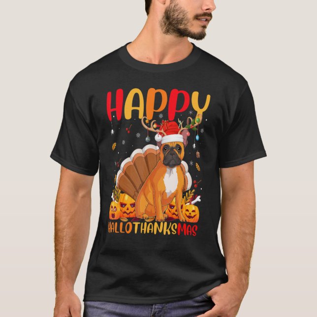 Camiseta Bulldog francés Dog Happy Hellothanksmas (Anverso)